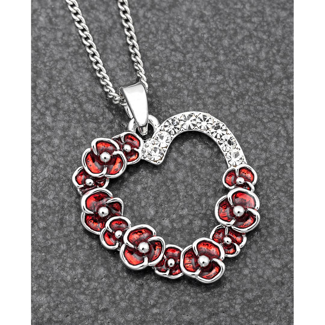 Equilibrium RedPoppy Diamante Cuore Gioielli-Bracciale, Collana, Spilla e Ea... - Foto 2 di 5