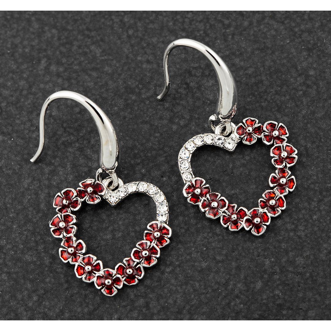 Equilibrium RedPoppy Diamante Cuore Gioielli-Bracciale, Collana, Spilla e Ea... - Foto 5 di 5