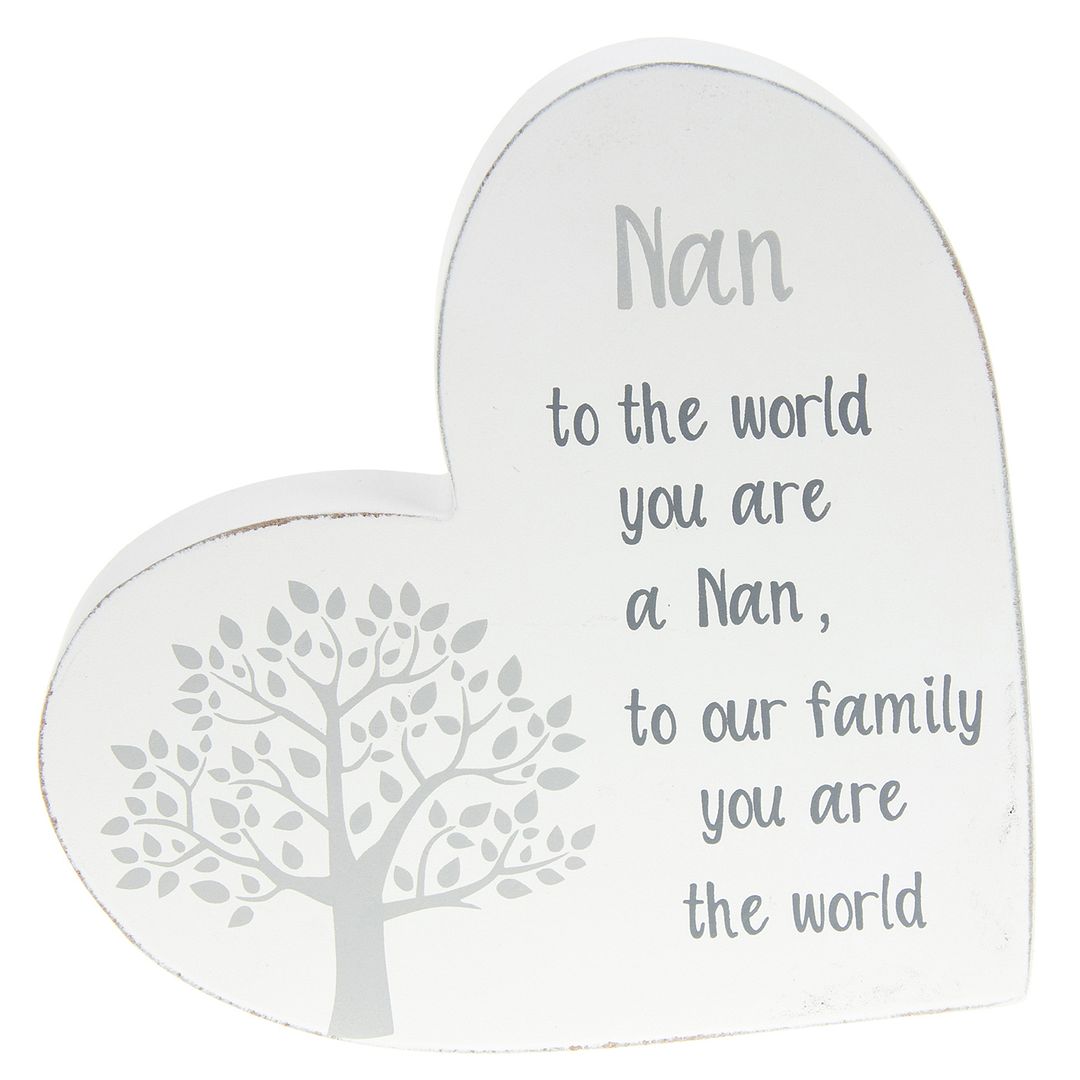 Tree of Life Grey Standing Heart Message Plaque - Mum Nan Friends Family Home - Picture 5 of 9