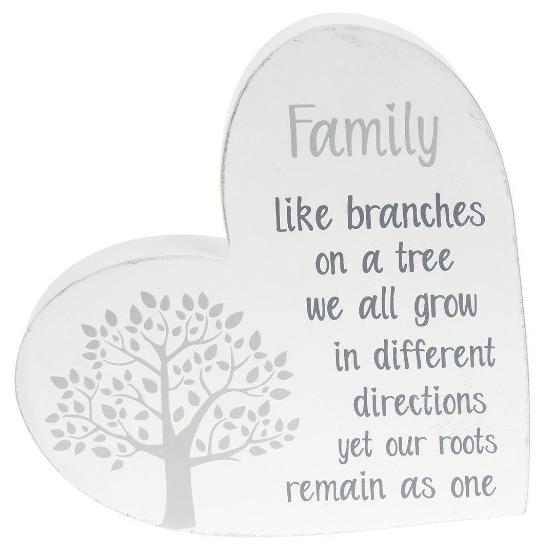 Tree of Life Grey Standing Heart Message Plaque - Mum Nan Friends Family Home - Picture 7 of 9