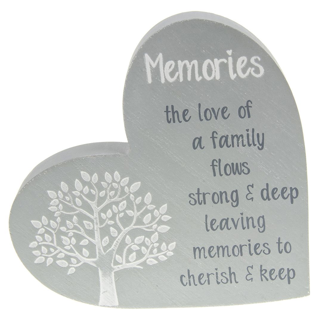 Tree of Life Grey Standing Heart Message Plaque - Mum Nan Friends Family Home - Picture 9 of 9
