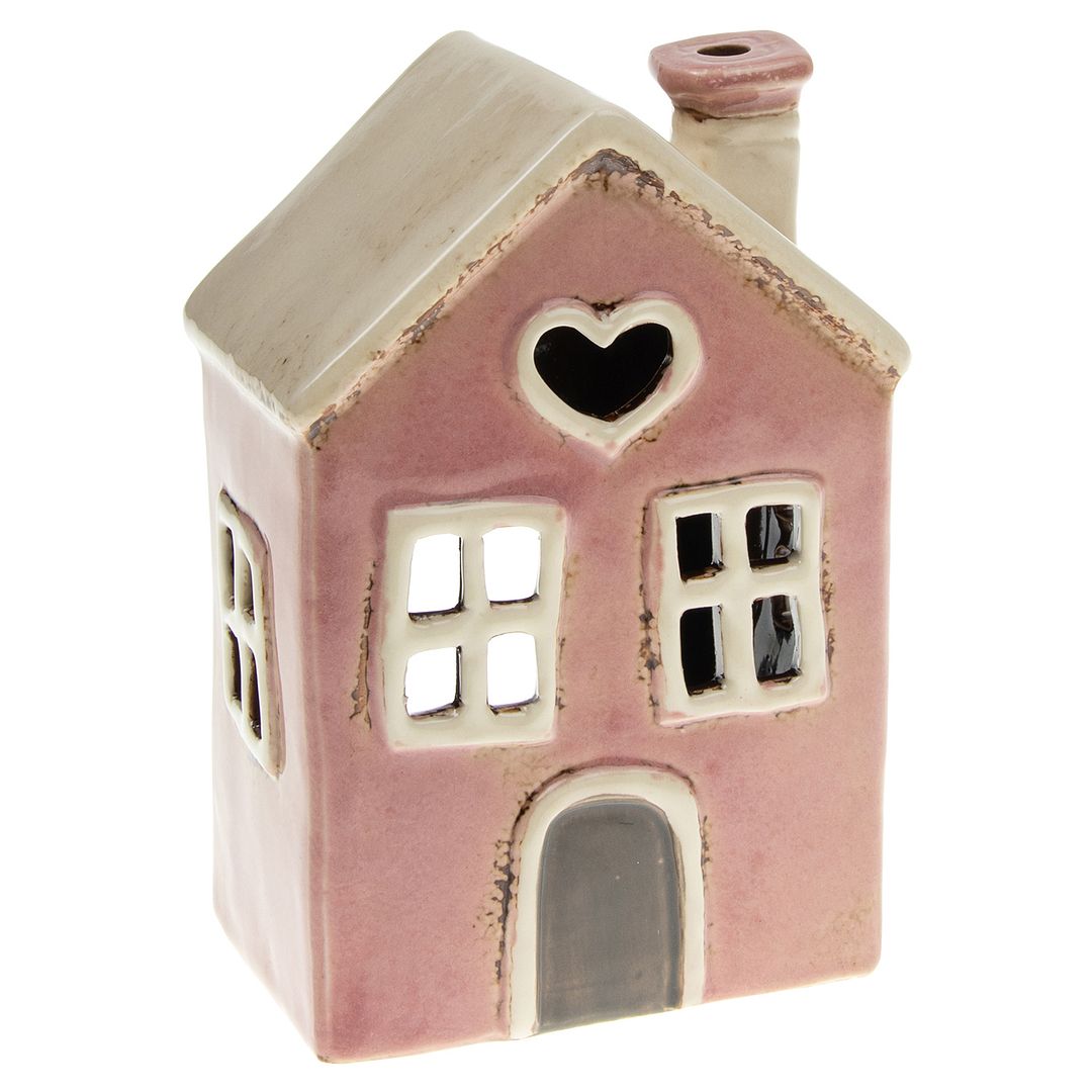 Village Pottery Tealight House Indipendente - Design Cuore - Scelta del colore - Foto 4 di 6