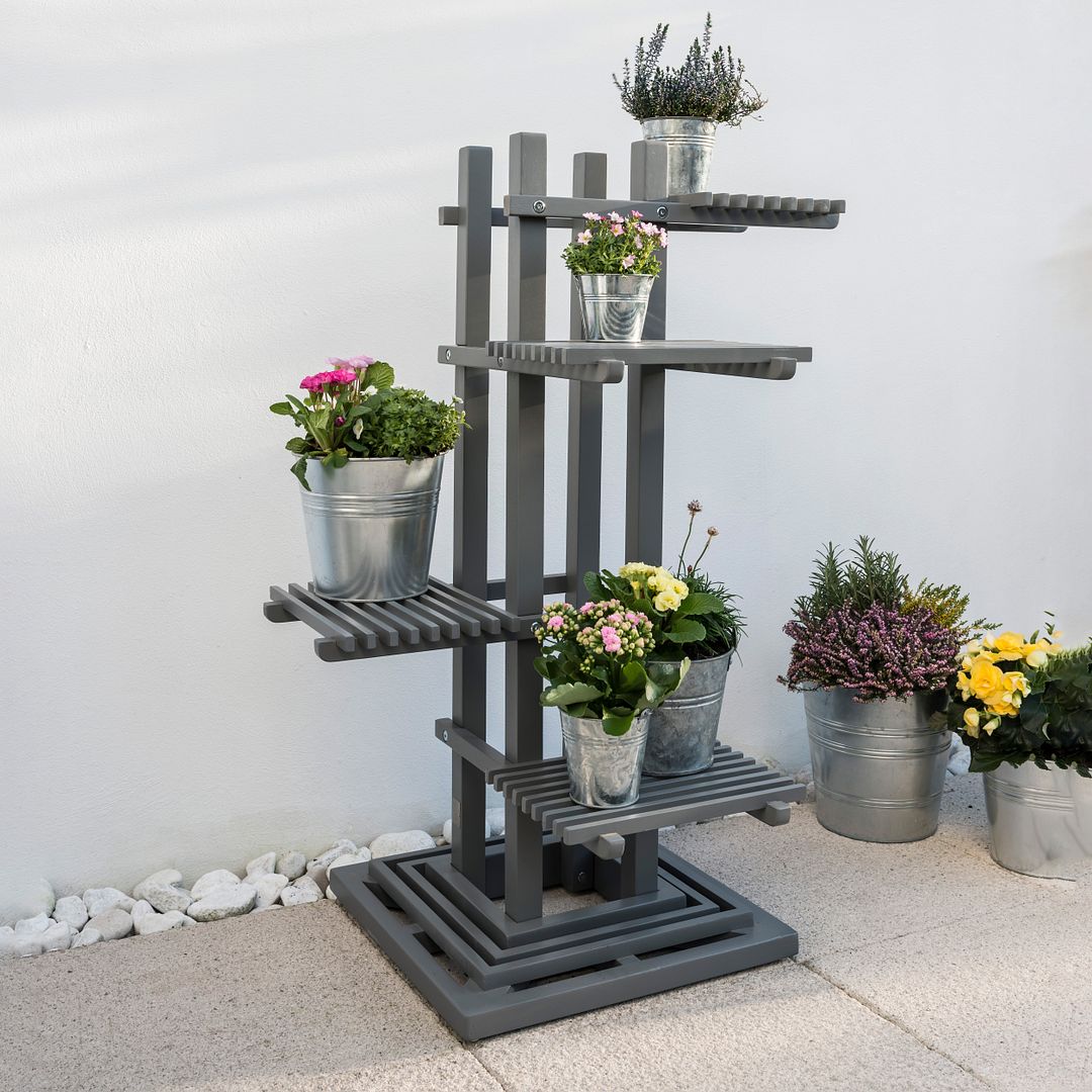 Florenity Plant Stand in Blue, Grey & Green - Picture 3 of 5