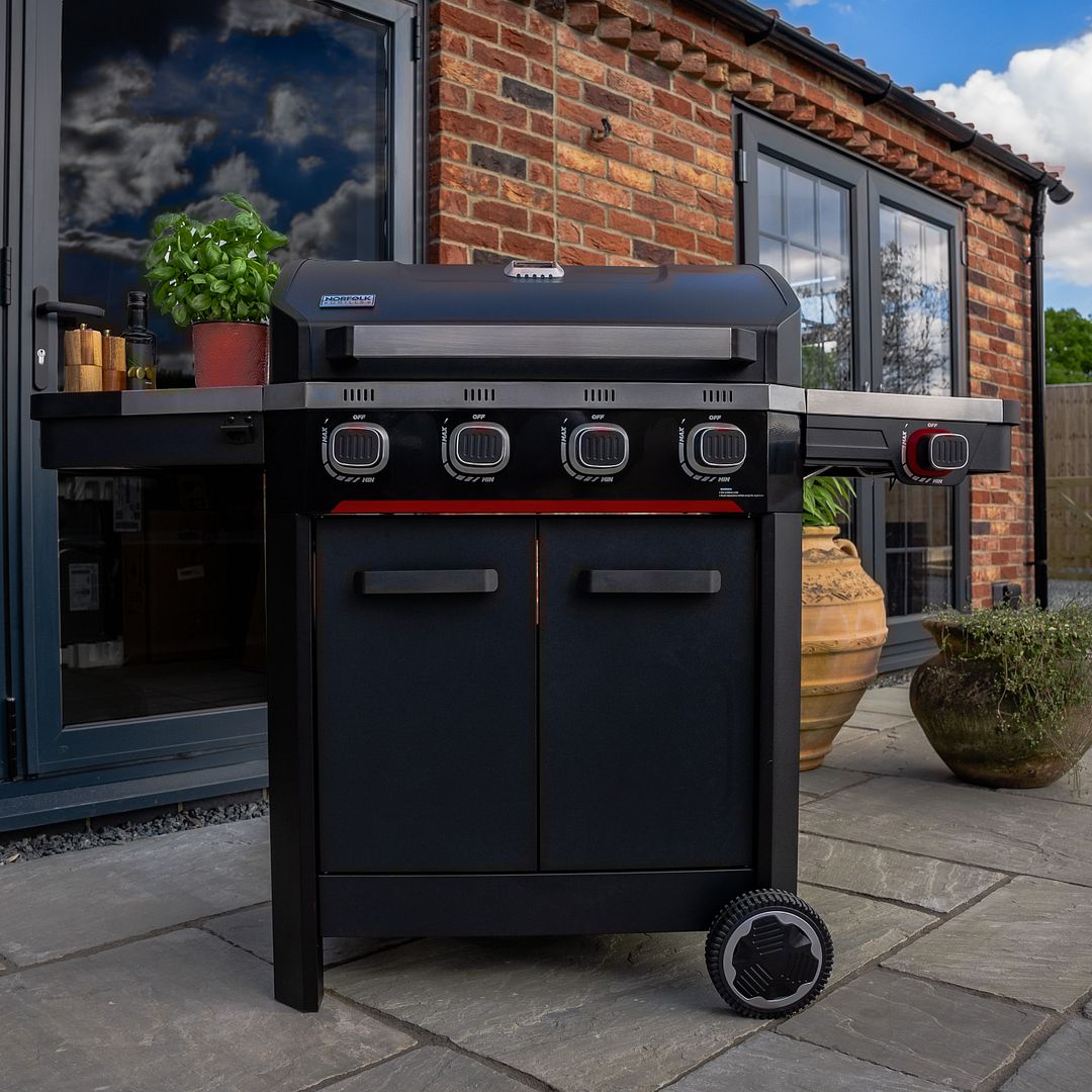 Norfolk Grills Atlas BBQ with Side Burner & Cabinet - Picture 12 of 23