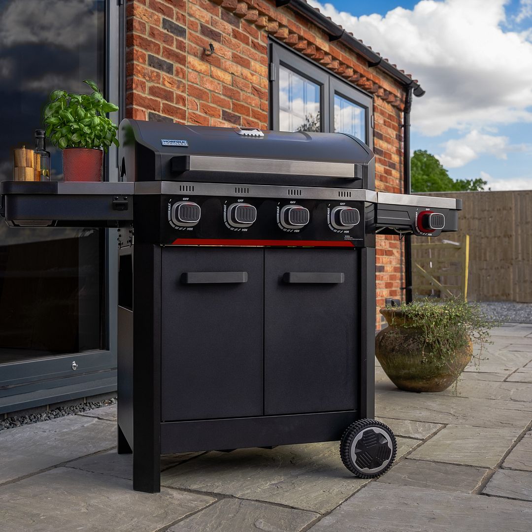 Norfolk Grills Atlas BBQ with Side Burner & Cabinet - Picture 13 of 23