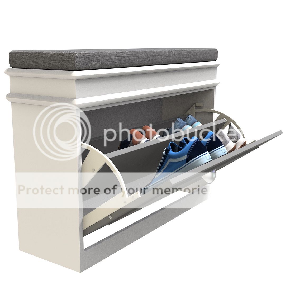 Organize meuble banc de rangement a chaussure coffre avec coussin
