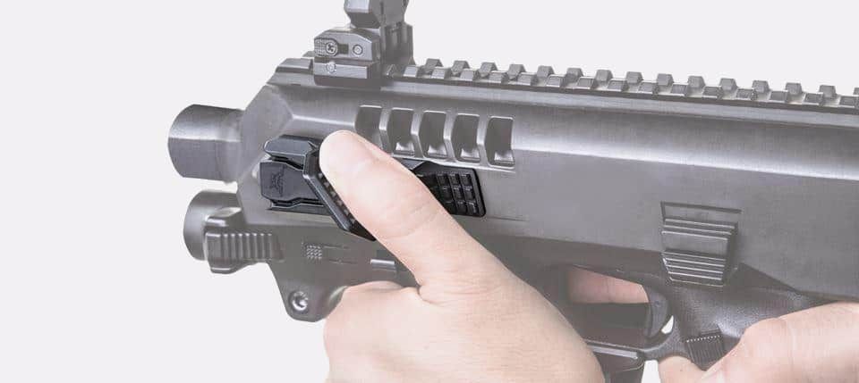 CAA Gen1 MCK for Glock 20/21 w/ Red Dot, thumb rest, sling & QD, FDE-img-3