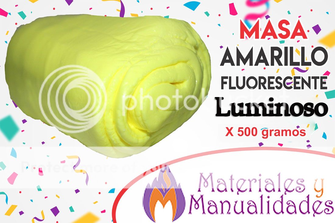 Masa porcelanicrón Amarillo Fluorescente pasta fría artesanías