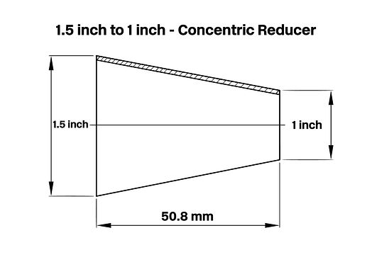 1.5 inch to 1 inch Concentric Reducer