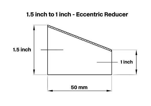 1.5 inch to 1 inch Eccentric Reducer
