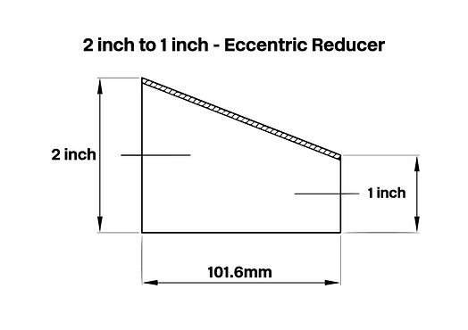 2 inch to 1 inch Eccentric Reducer