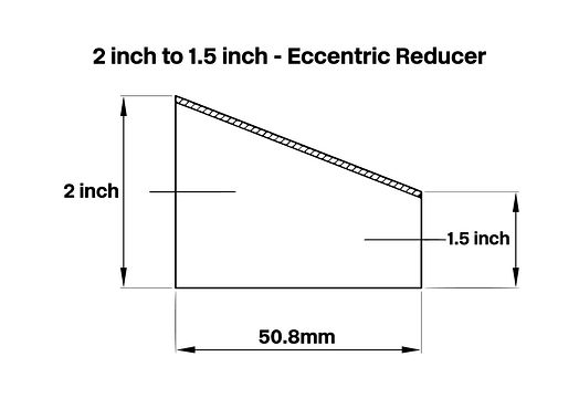 2 inch to 1.5 inch Eccentric Reducer