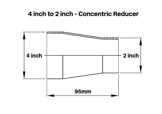 4 inch to 2 inch Concentric Reducer