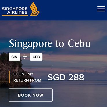 SQ Singapore to Cebu