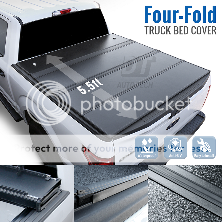 2018 2020 Ford F 150 5 5ft Four Fold Lockable Aluminum Solid Hard Tonneau Cover Ebay