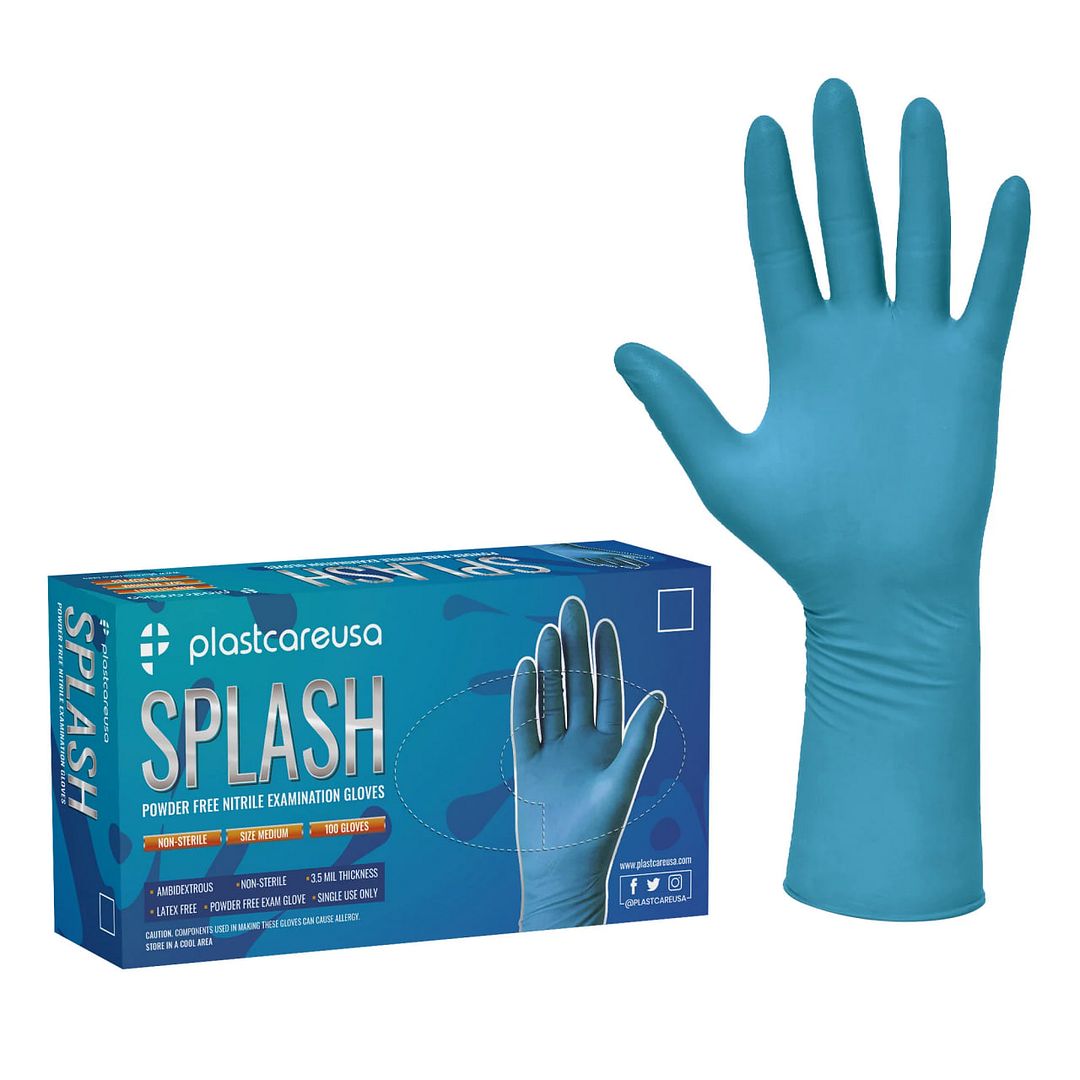 UP TO 1000 PlastcareUSA Medical Splash Nitrile Examination Gloves,Blue ALL SIZES