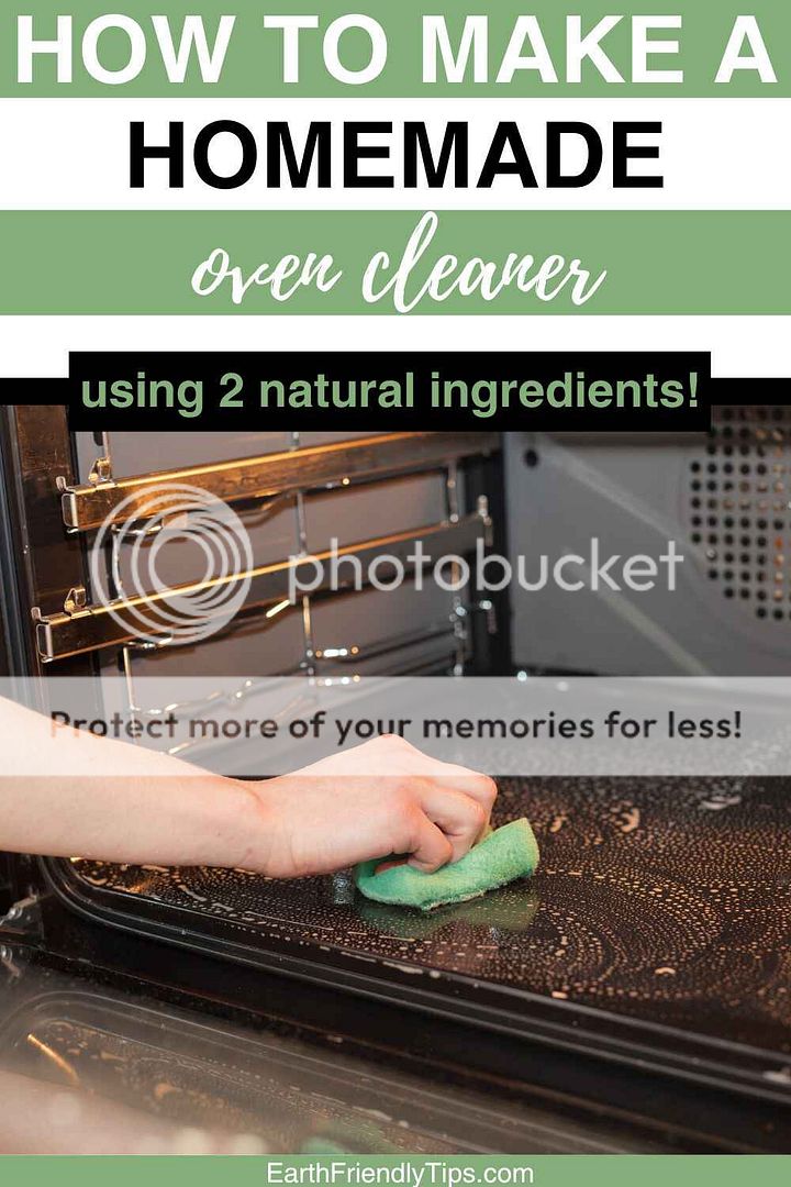 Picture of person scrubbing oven clean with text overlay How to Make a Homemade Oven Cleaner Using 2 Natural Ingredients