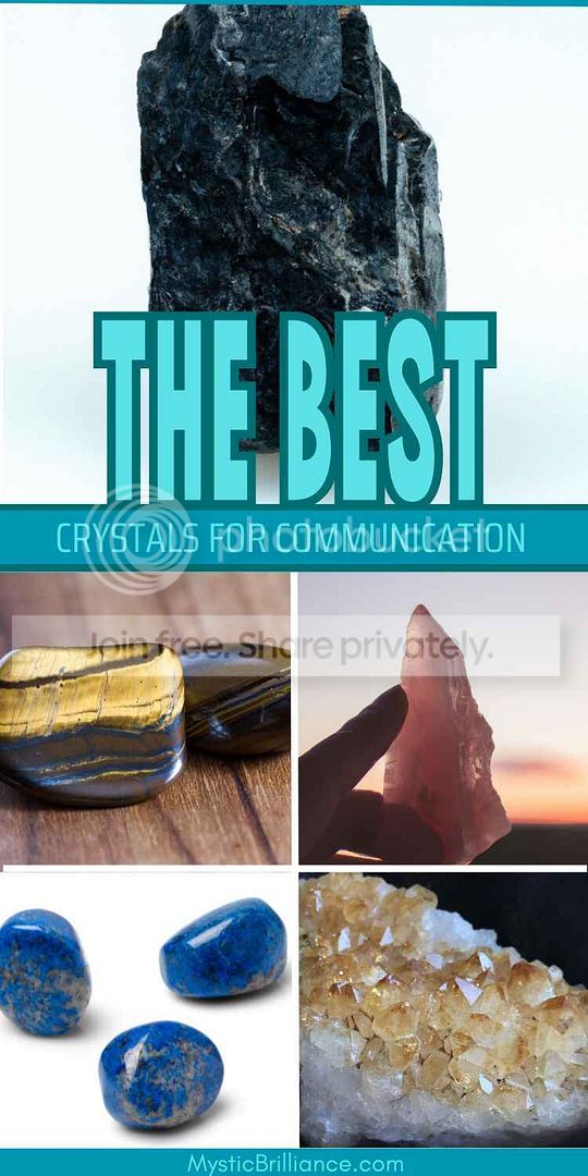 Picture of assorted crystals with text overlay The Best Crystals for Communication