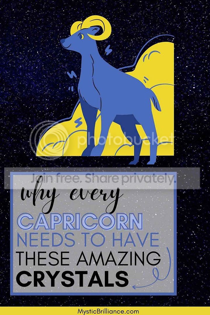 Picture of Capricorn astrological symbol with text overlay Why Every Capricorn Needs to Have These Amazing Crystals