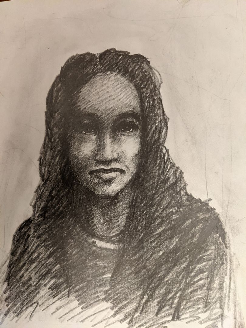 Drawing of a woman's face 1