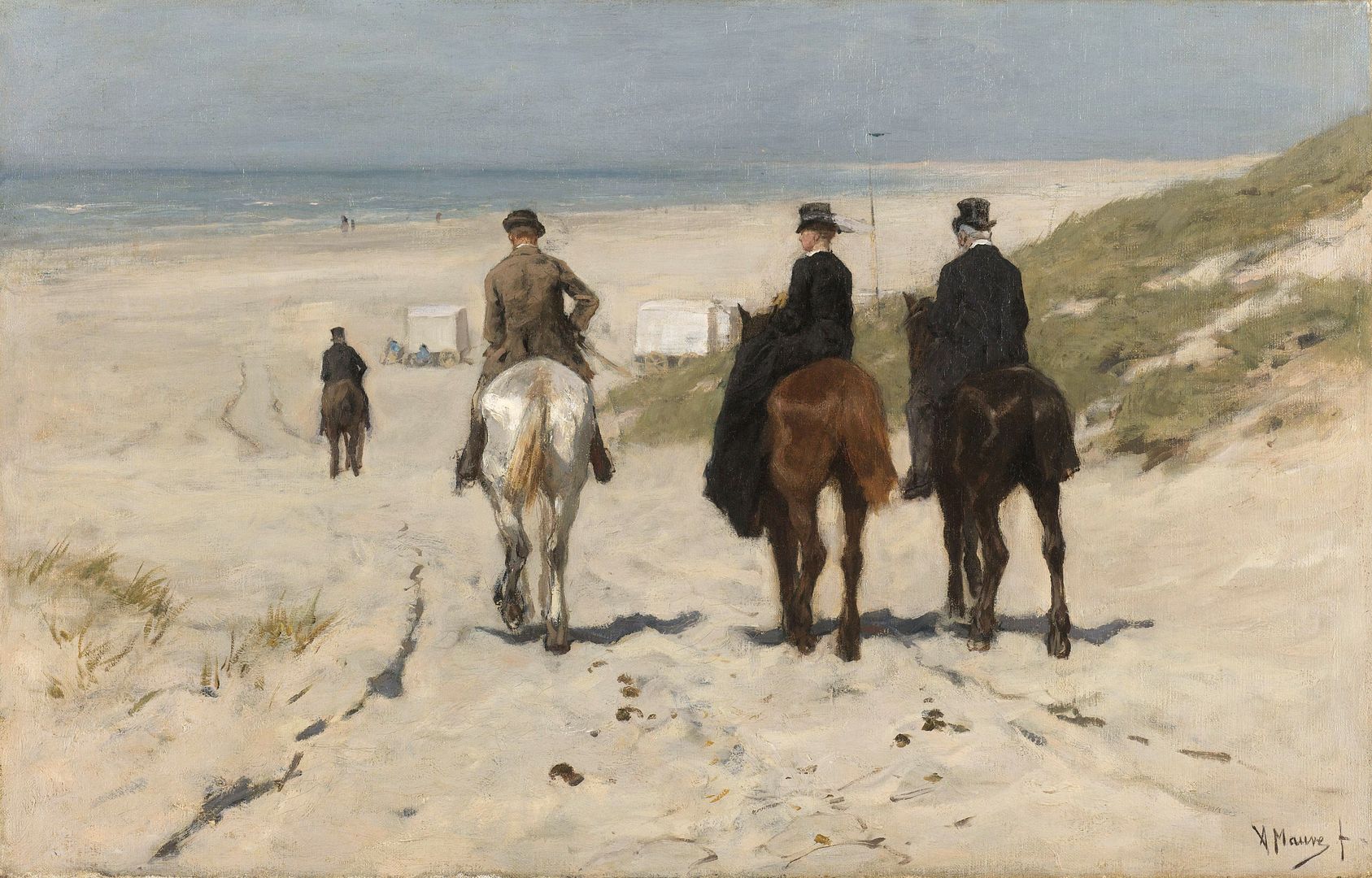 Morning Ride along the Beach, Anton Mauve, 1876