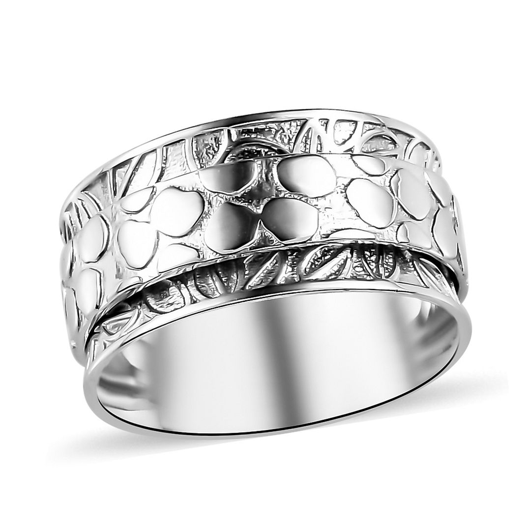 Sterling 925 Silver Elegant Spinner Band Ring Jewelry for Women Gift