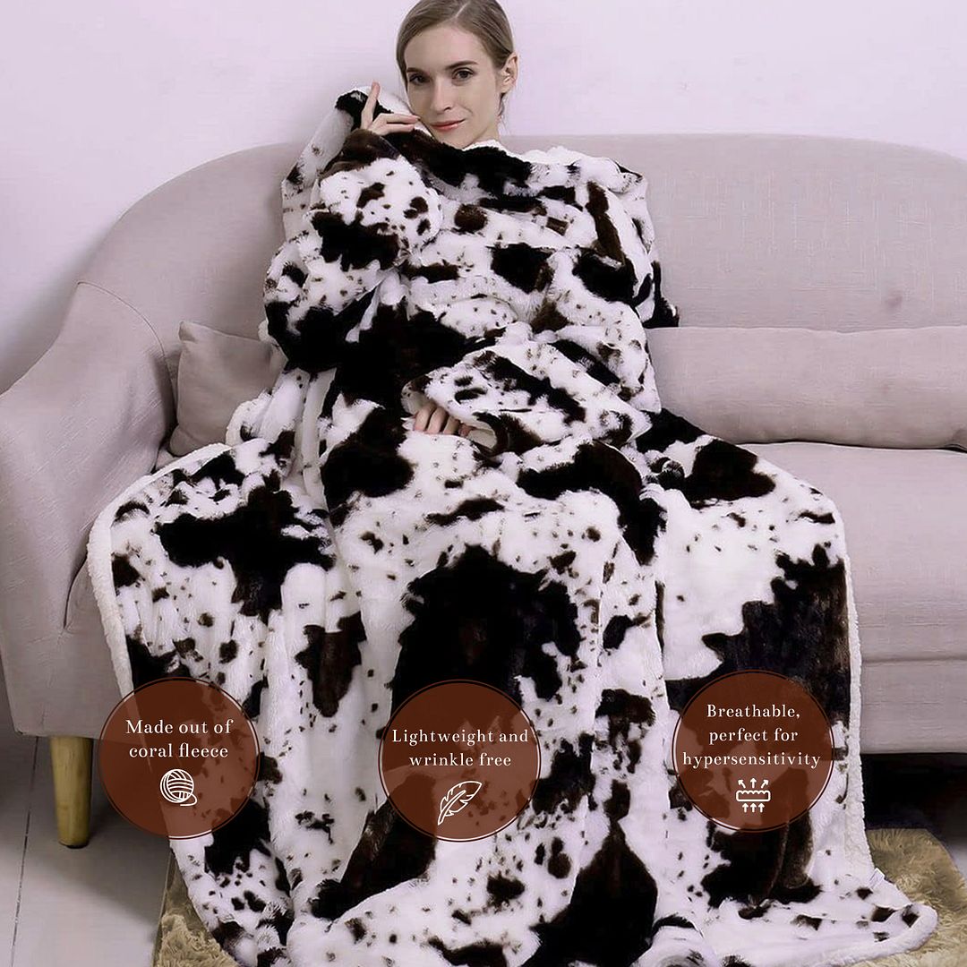 Homesmart Cow Print Blanket Queen Size Microfiber Soft Cow Print Stuff - Picture 31 of 37