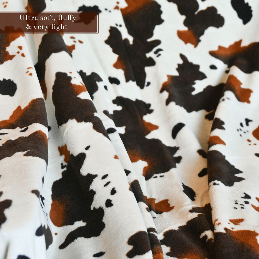 Homesmart Cow Print Blanket Queen Size Microfiber Soft Cow Print Stuff - Picture 17 of 37