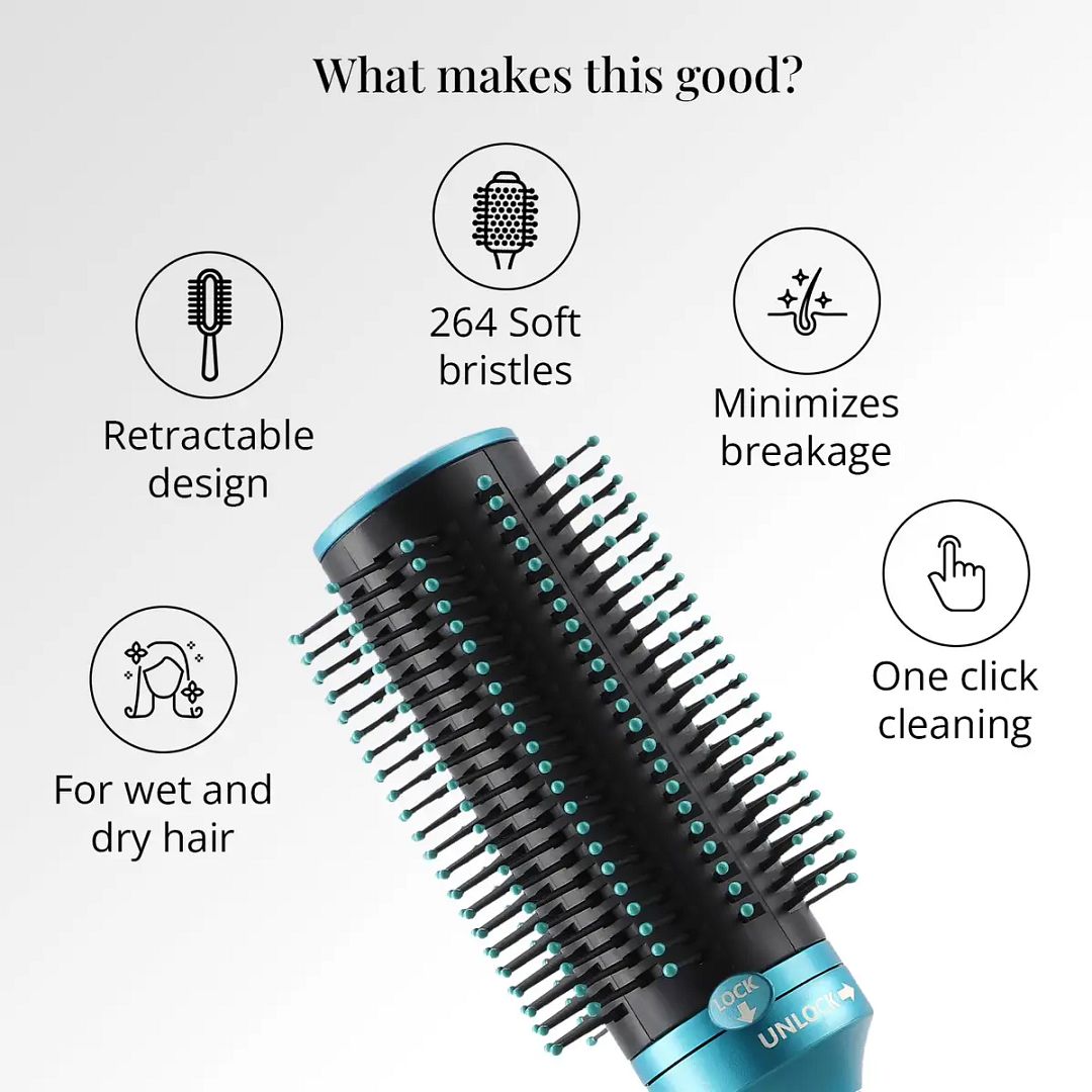 Self Cleaning Hair Brush Comb Round Detangler Hair Brushes for Women