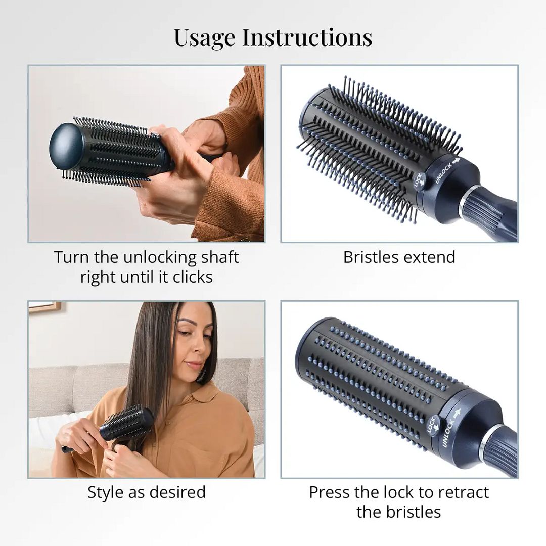 Self Cleaning Hair Brush Comb Round Detangler Hair Brushes for Women