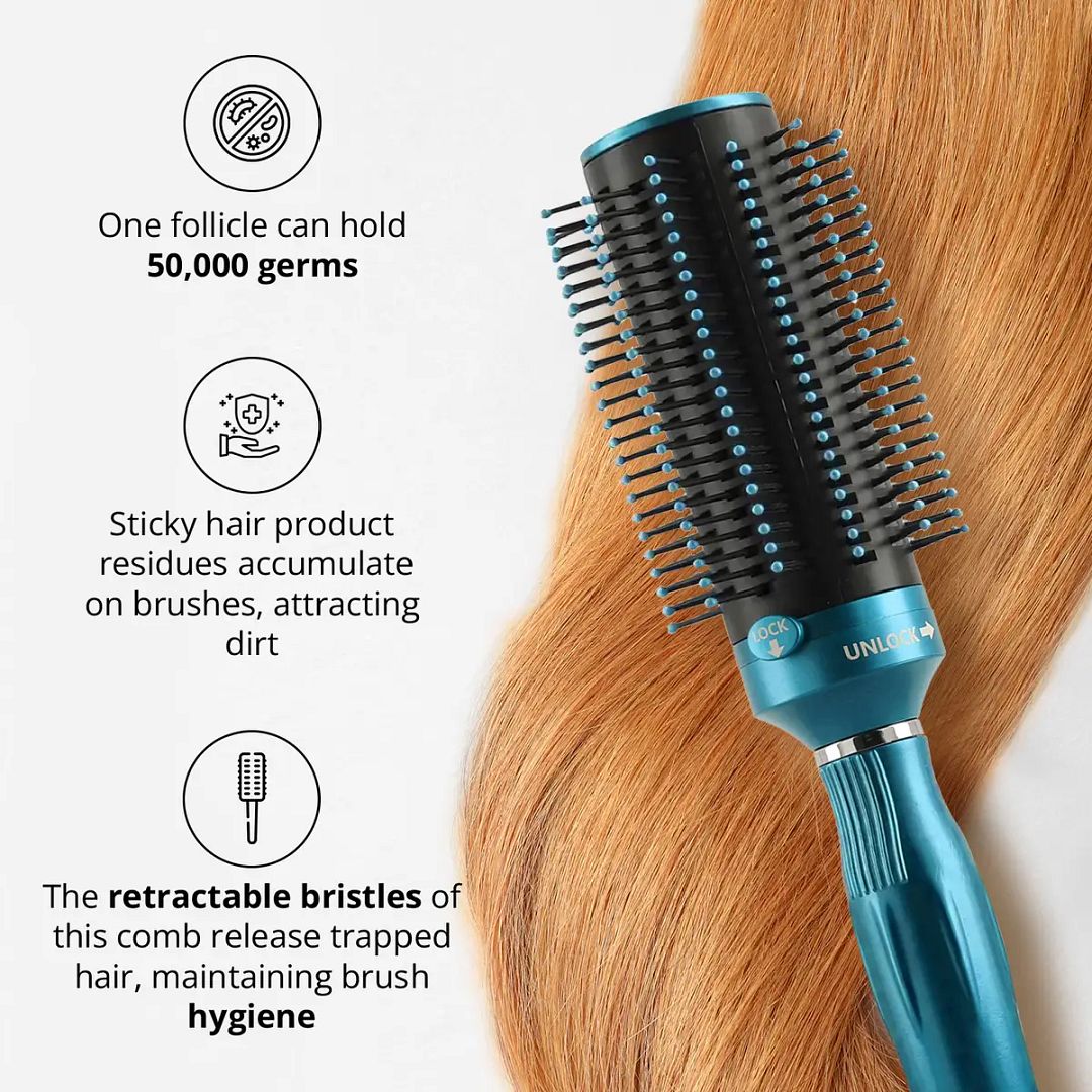 Self Cleaning Hair Brush Comb Round Detangler Hair Brushes for Women