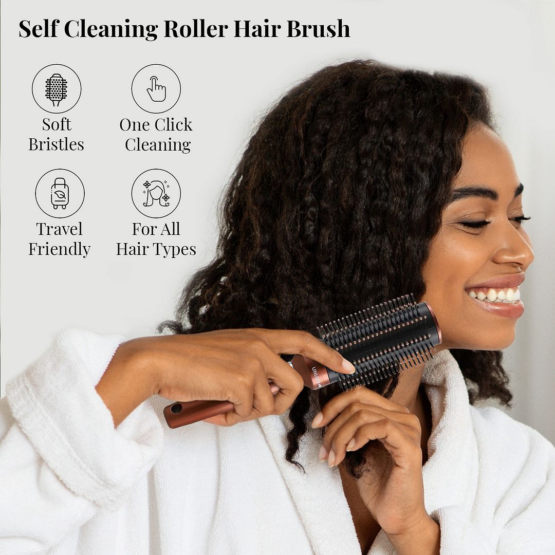 Self Cleaning Hair Brush Comb Round Detangler Hair Brushes for Women