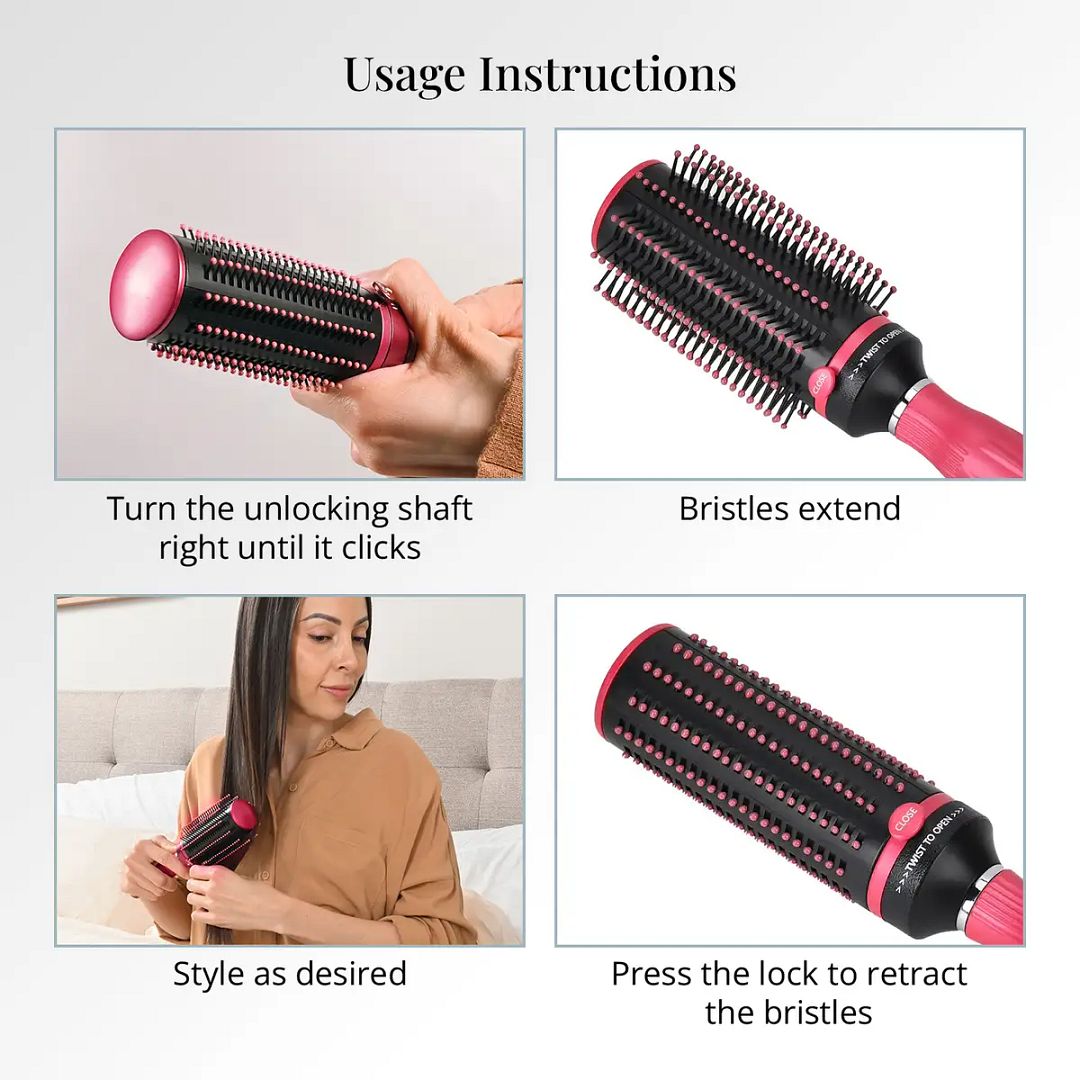 Self Cleaning Hair Brush Comb Round Detangler Hair Brushes for Women