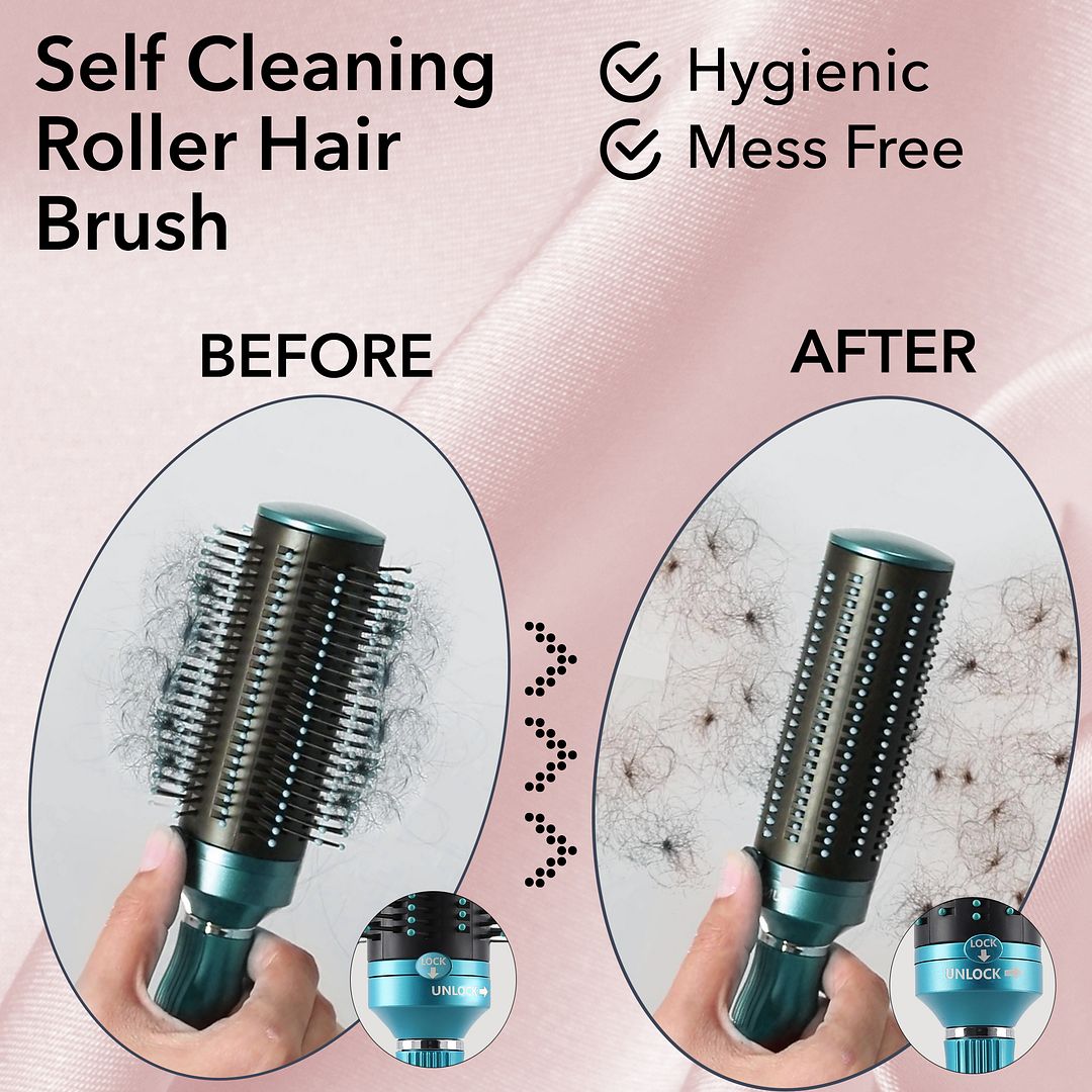 Self Cleaning Hair Brush Comb Round Detangler Hair Brushes for Women