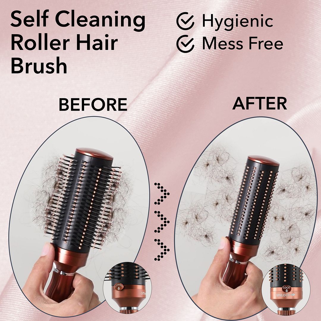 Self Cleaning Hair Brush Comb Round Detangler Hair Brushes for Women