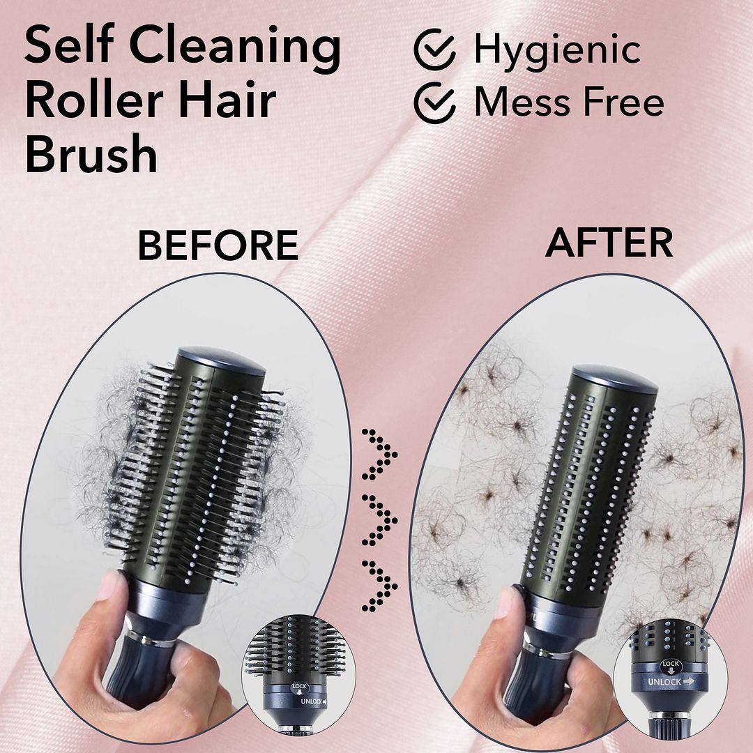 Self Cleaning Hair Brush Comb Round Detangler Hair Brushes for Women