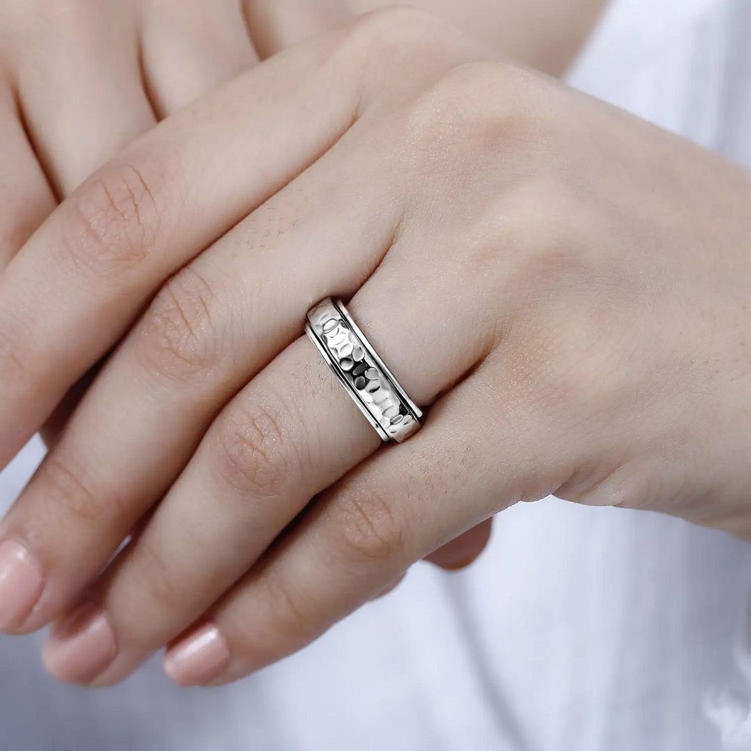 Boho Handmade 925 Sterling Silver Moon Star Spinner Band Ring Gift For Women - Picture 57 of 65