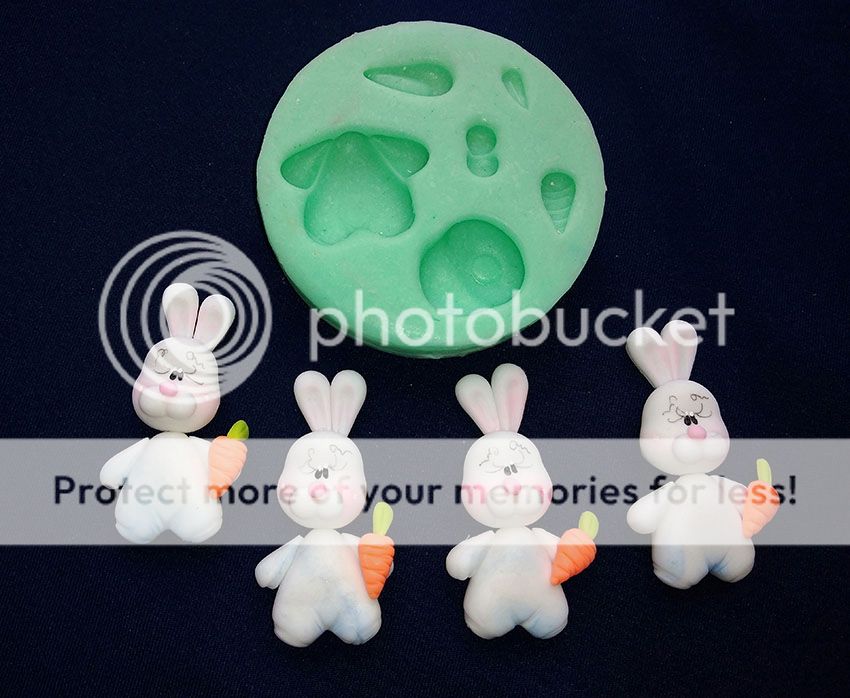 Molde en silicona conejo para artesanías y en pasta moldeable
