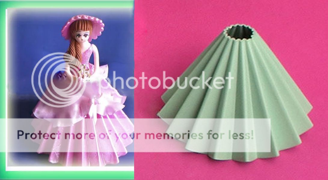 Molde plastico para vestido de muñecas de quince bodas en pasta fría