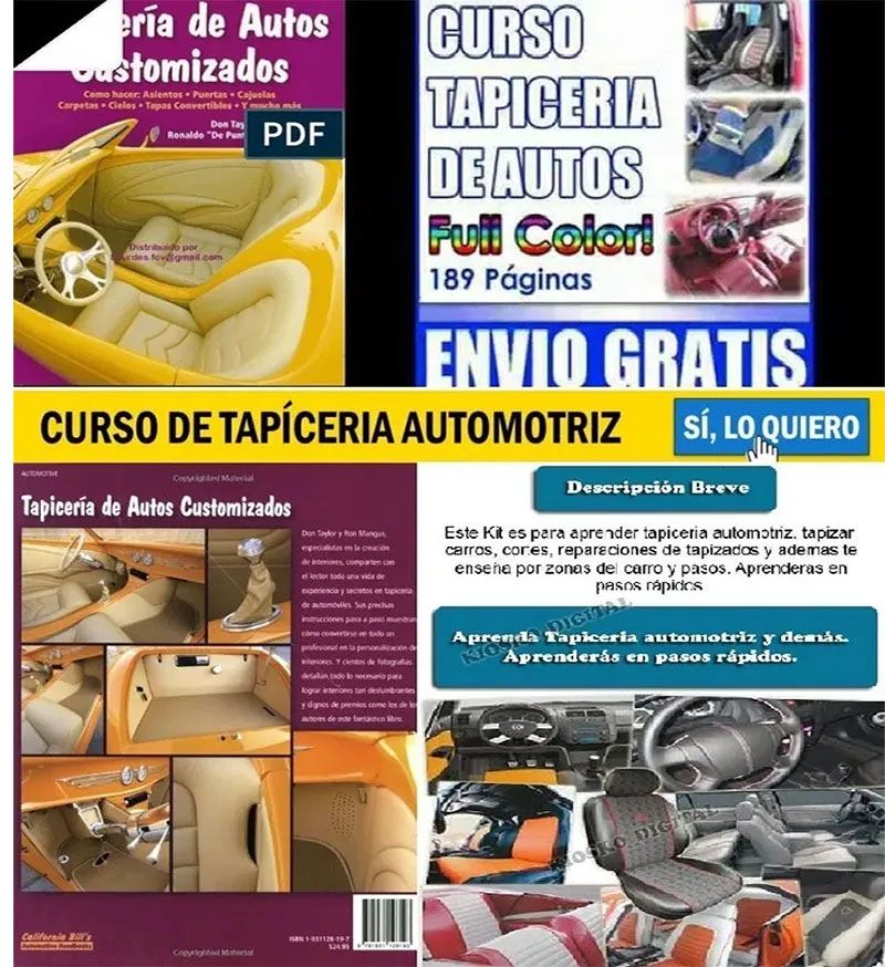 Curso Tapicería automóviles reparación muebles autos instrucción PDF