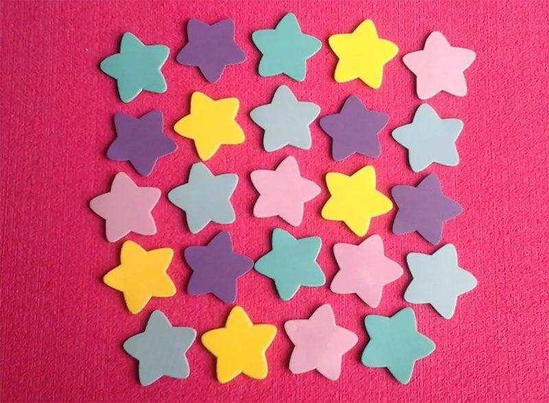 Set Figuras en foamy estrellas en foami plano para decora manualidades