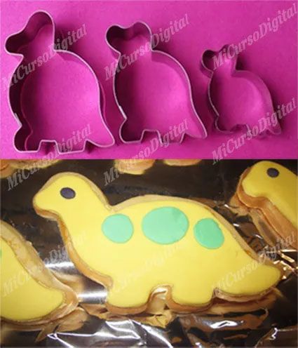 Dinosaurio Cortador para fondant decoración de tortas y galletas