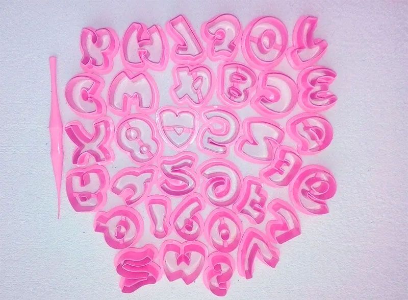 Molde plástico abecedario 2 cm alfabeto letras cortador para fon