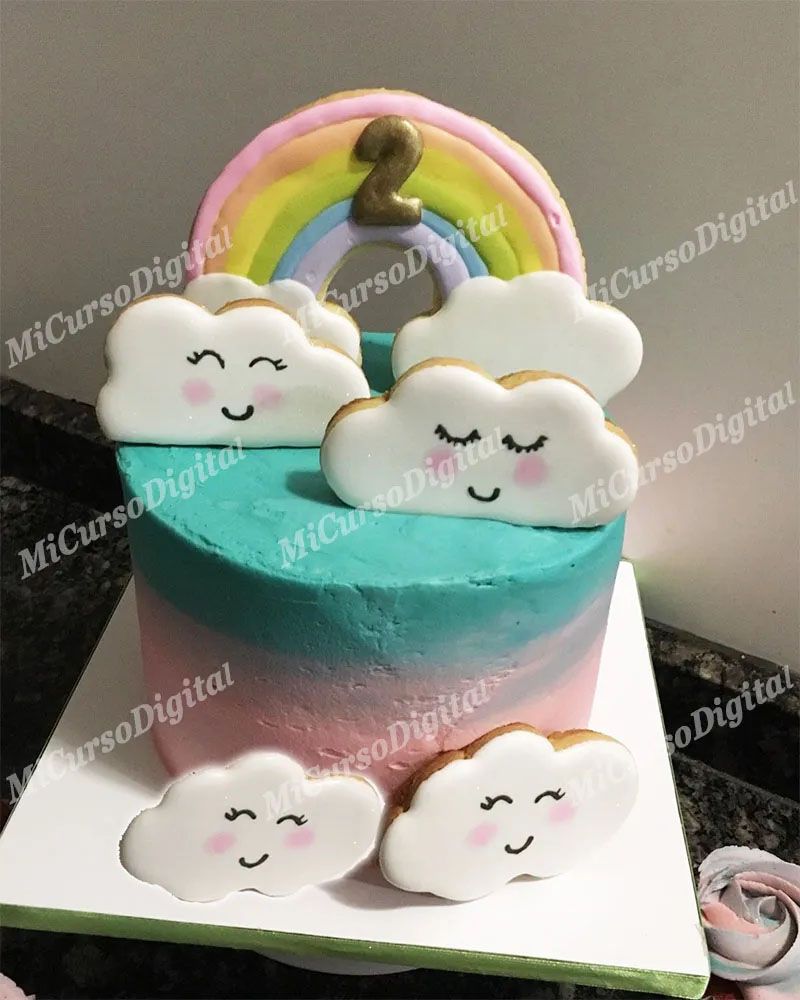 Cortador de galletas para fondant globos nubes fiesta infantil arcoirirs nube