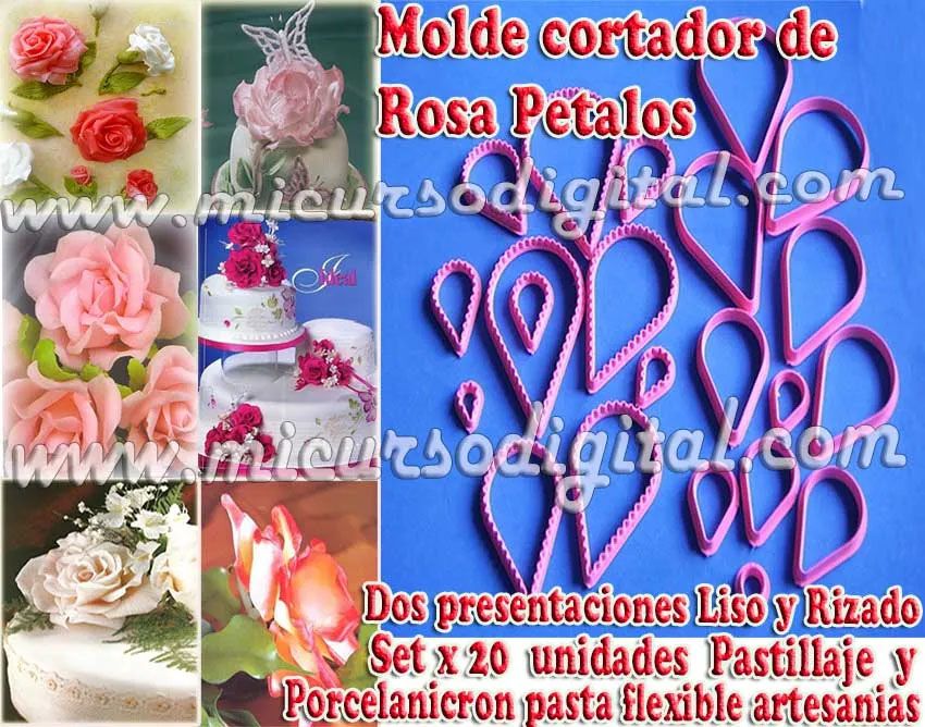 Ccortadores rosa porcelanicrón, manualidades pasta fria fondant tortas