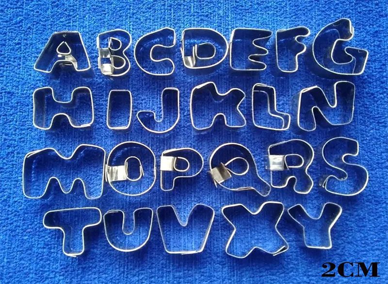 Abecedario de 2cm letras alfabeto cortador en acero pasta moldeable