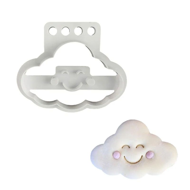 Cortador Molde Plástico de Nubes Esponjosas Con Sonrisa para dec