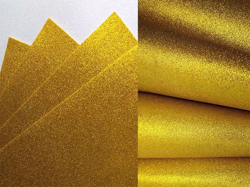Goma eva dorado para manualidades lámina de foami glitter