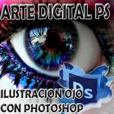 Curso Arte digital Ilustración ojo con photoshop modelado 3d diseño