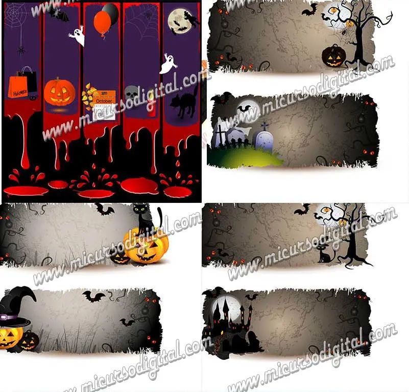 Plantillas Halloween Psds Photoshop Templates Banner halloween tarjetas halween